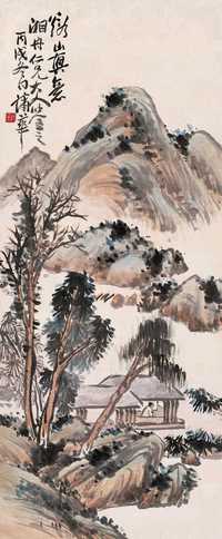 蒲华 丙戌（1886年）作 溪山真意图 轴